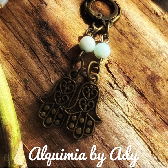 Alquimia brass and Blue Earrings - Picture 1 of 1